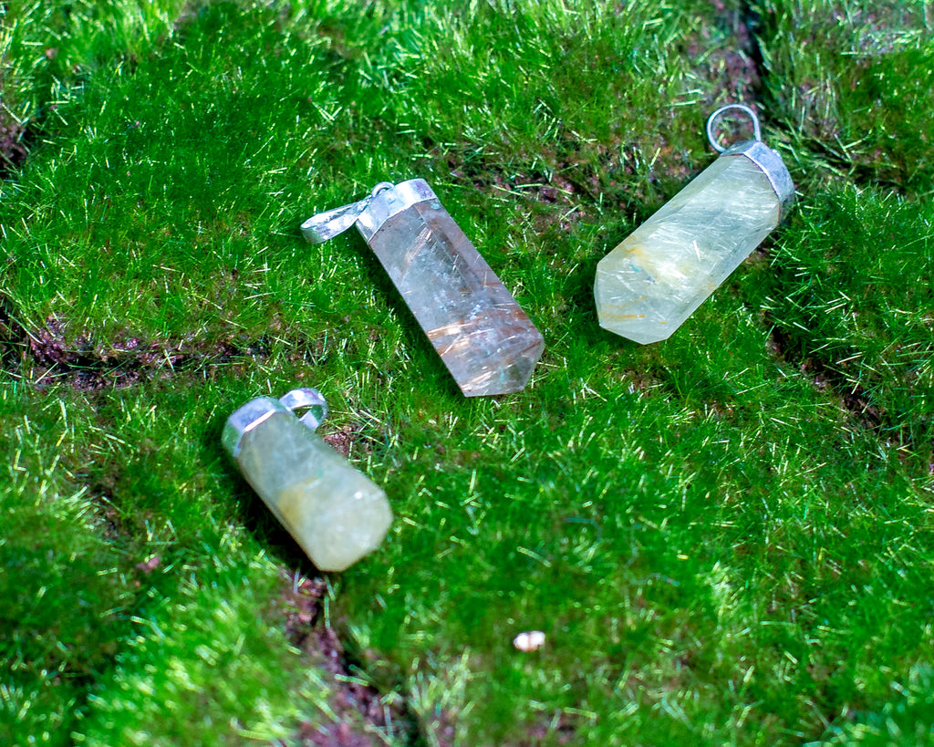 Rutilated Quartz Pendants - The Crystal Cavern