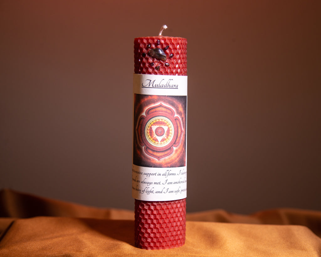 Muladhara Root Chakra Candle - The Crystal Cavern