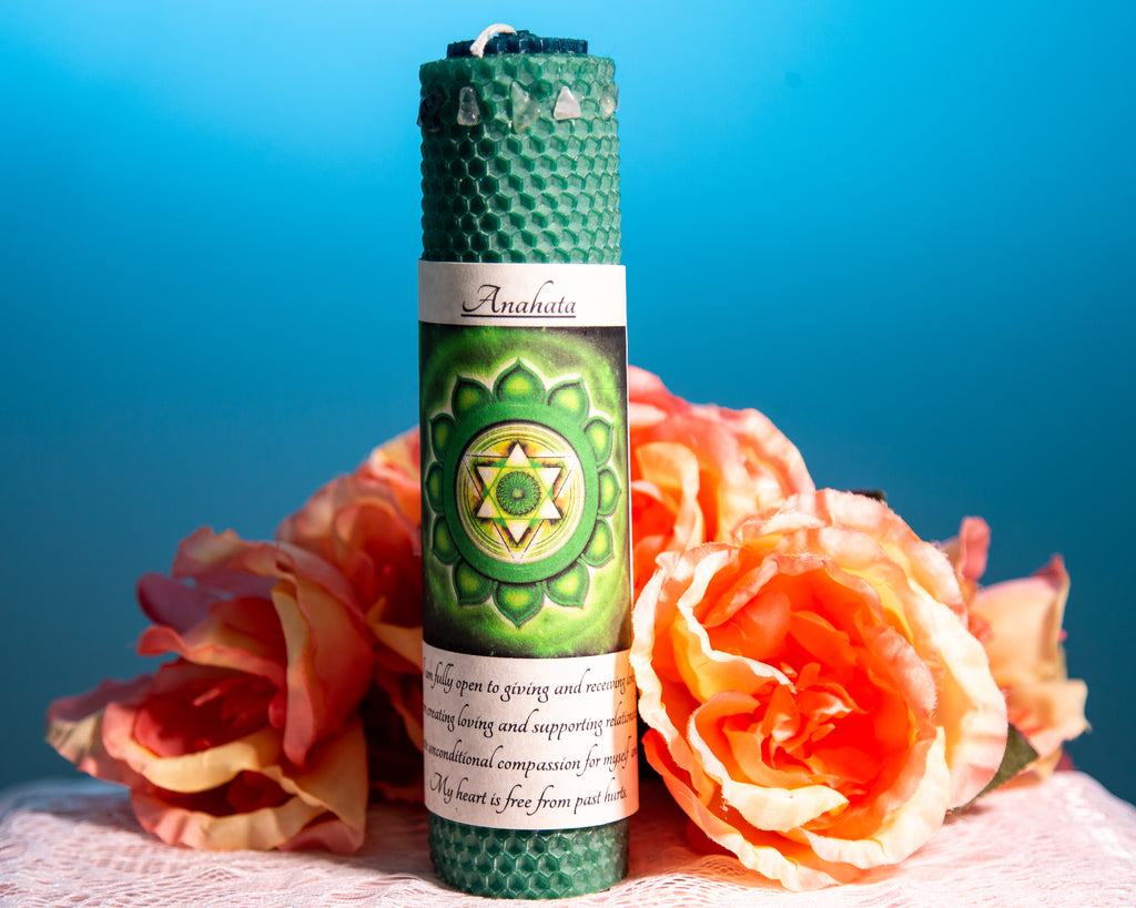 Anahata Heart Chakra Candle - The Crystal Cavern