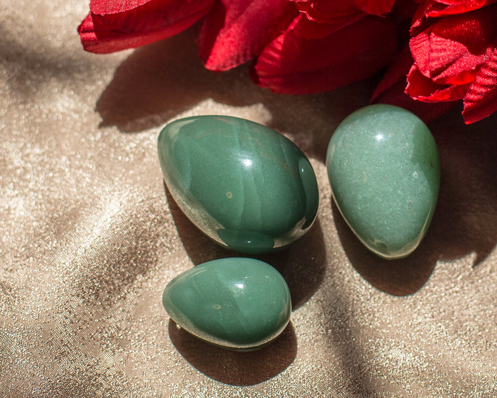 Green Aventurine Yoni Eggs - The Crystal Cavern