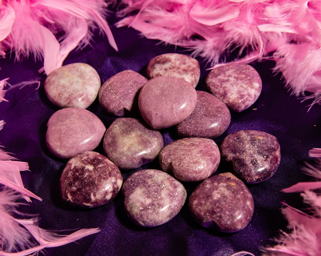 Lepidolite Hearts for Stress and Anxiety Relief - The Crystal Cavern