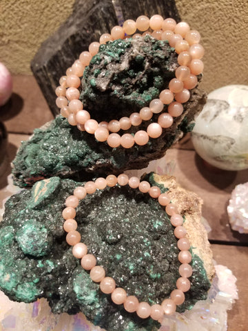 Peach Moonstone Bracelets for Emotional and Intuitive Support - The Crystal Cavern