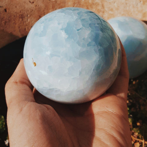 Blue Calcite Spheres - The Crystal Cavern