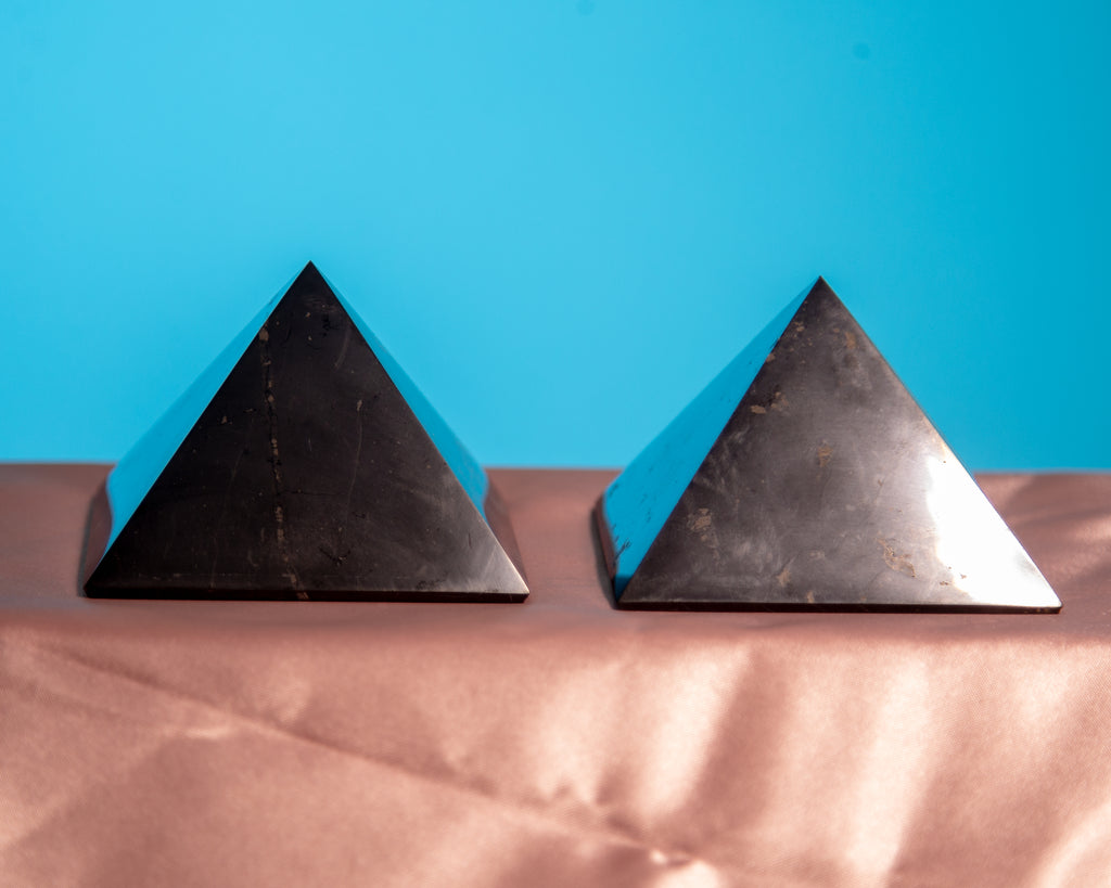Shungite Pyramids for EMF Protection and Filtration - The Crystal Cavern