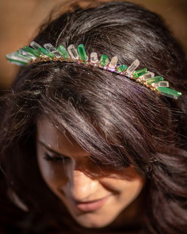 Green Fae Halo Crown - The Crystal Cavern